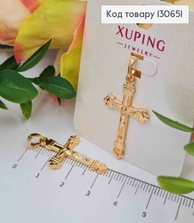 Крестик с распятием, 2,9*1,8см, Xuping 18К 130651 фото