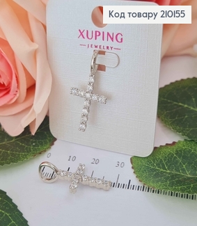 Крестик родованный, в камешках, 2*1,5см, Xuping 18K 210155 фото