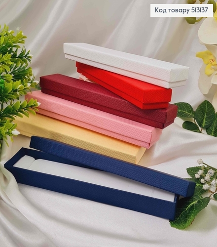 Коробка однотонная с тиснением, 21*4,5*2см, цвета в ассорт. 513137 фото 1