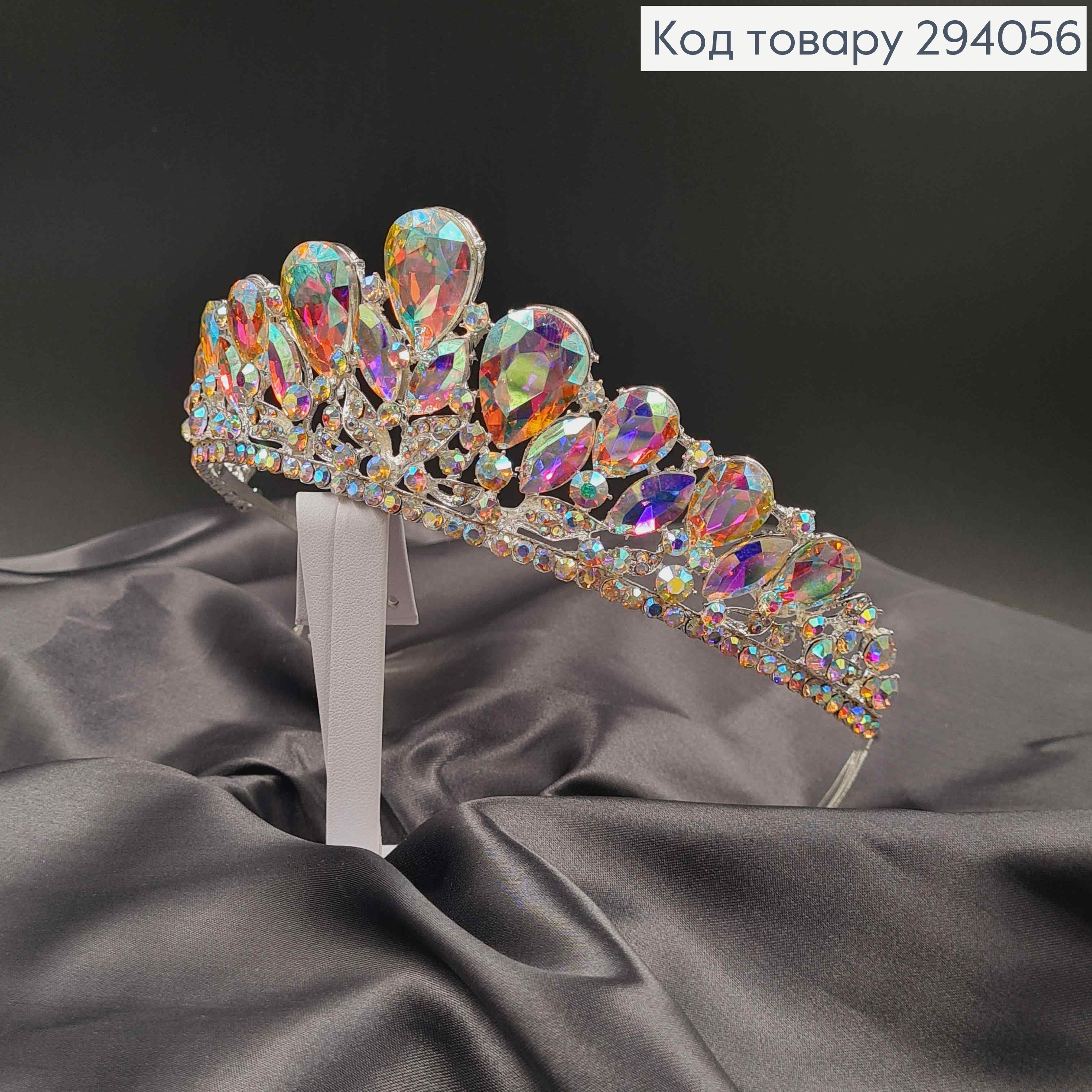 Тиара под серебро, "Викторианская" с камнями-хамелеонами 294056 фото 3