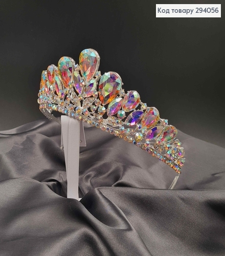Тиара под серебро, "Викторианская" с камнями-хамелеонами 294056 фото 3