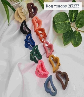 Краб пластик, матовый, Сердце, 3см, цвета в ассортименте. 213233 фото