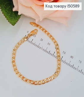 Браслет 4мм ширина,длина 19см,плетение панцирное,Xuping 18K 150589 фото