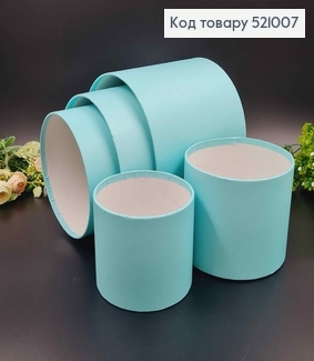 Набор Коробок 5шт, Без крышки, Бирюзового цвета 17,5*20,5см, 16*18,5см, 14*16,5, 12*14,5, 11*12,5см. 521007 фото