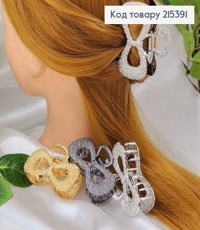 Краб металл, фактурный, бантик 7 см, цвета в ассорт. 215391 фото