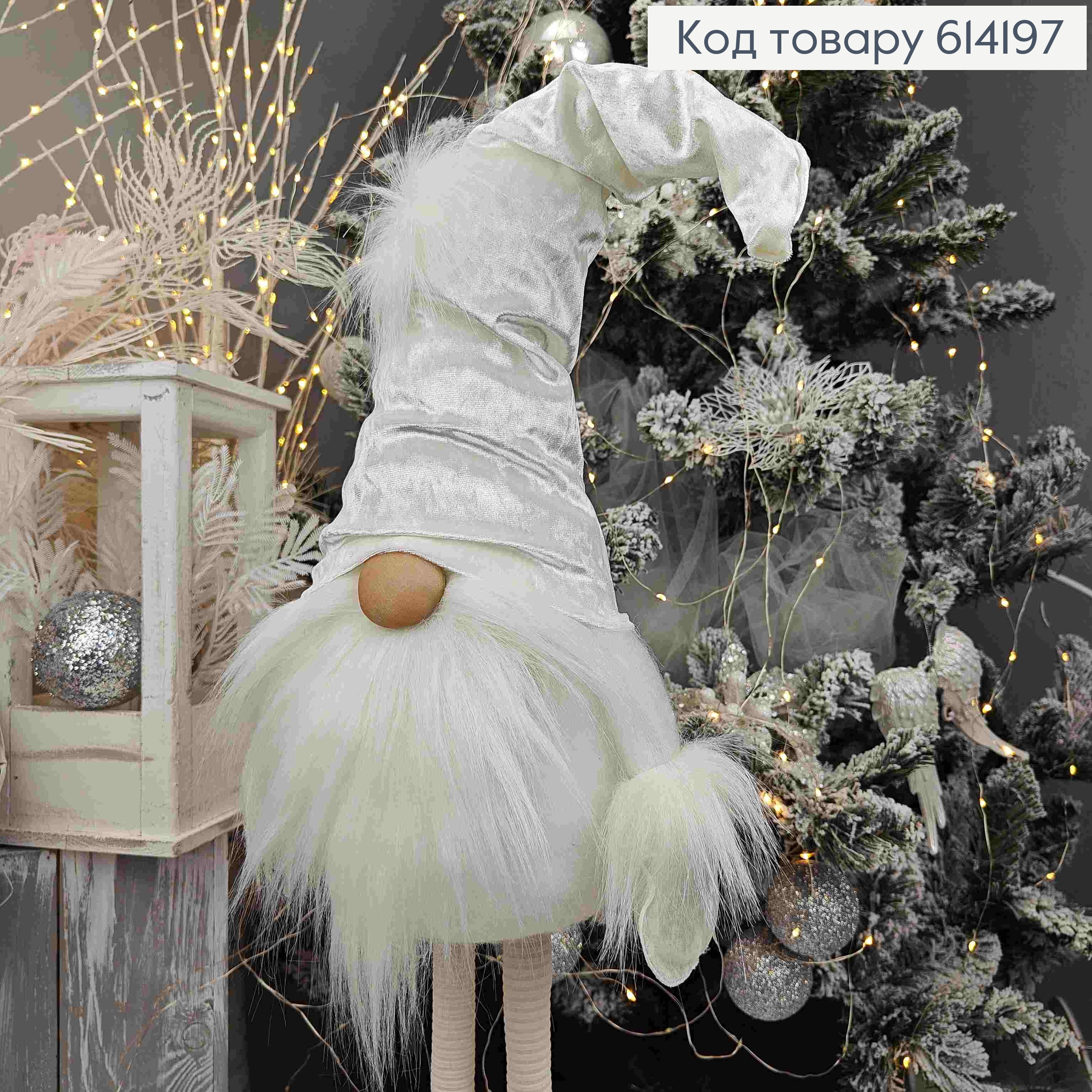 Гном "Скандинавский" в яркой БЕЛОЙ шапке, 82см, ручная работа, Украина. 614197 фото 2