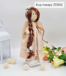 Лялька ДІВЧИНКА  - АНГЕЛОЧОК, в бежевій довгій сукні, висота 32см,ручна робота, Україна 333012 фото