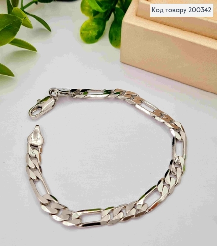 Браслет родований плетіння КАРТЬЄ, ширина 6мм, довжина 19см, Xuping 200342 фото 2