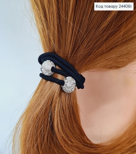 Резинка черная с сер шариком 244061 фото 1