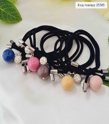 Резинка подвійна з двома кульками, кольори в асорт. 253115 фото 3