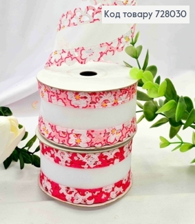 Лента комбинированная, Органза с кружевом по краям, в ассортименте, ширина 4см, дл. 20м 728030 фото