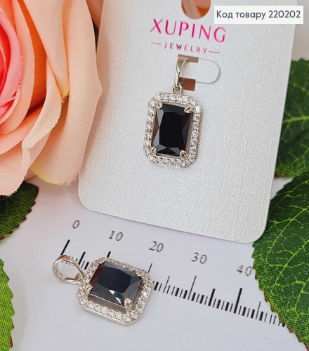 Подвеска, с черным камешком, Xuping 18K. 220202 фото 1