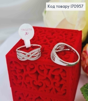 Кольцо родованное, Бесконечность в камнях, Xuping 18К 170957 фото