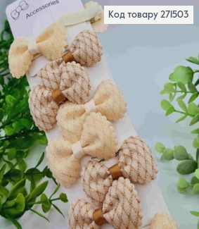 Набір заколок стріла (20шт) "БАНТИК" з люрексом, Пастельні кольори, заколка 3,5см, бантик 4,5*4см 271503 фото