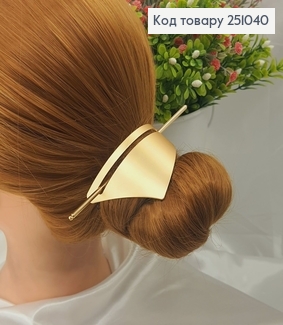 Півколо метал із шпилькою для шишки золотого кольору 251040 фото