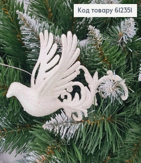 Новорічна фігура Блиск Жарптиця БІЛА, 14*7см, Україна 612352-1 фото