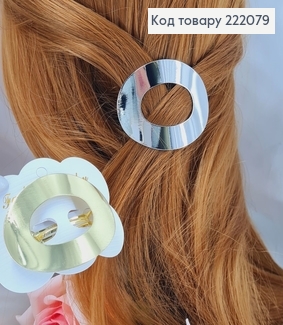 Заколка автомат метал Овал, 6*4,5см, в ассорт. 222079 фото