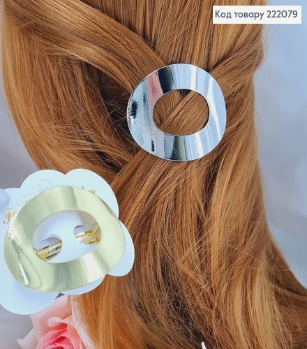 Заколка автомат метал Овал, 6*4,5см, в ассорт. 222079 фото 1