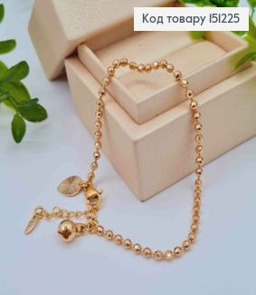 Браслет из Шарик, длина 16,5+3см, Xuping 18K 151225 фото