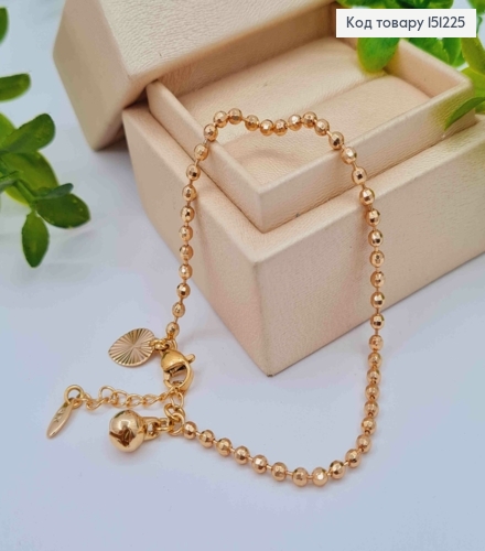 Браслет из Шарик, длина 16,5+3см, Xuping 18K 151225 фото 1