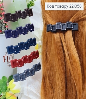 Заколка автомат пластик 9*2см ГЕОМЕТРИЯ со стразами в асорт. 221058 фото