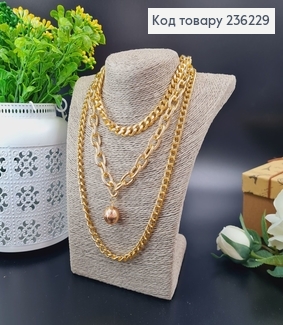 Біжутерія на шию Потрійний ланцюжок, 33-55+7см 236229 фото