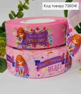 Лента репсовая, с принтом "Принцесса Диана" (в ассорт.), ширина 2,5см, длина 25 ярдов(23м) 726041 фото