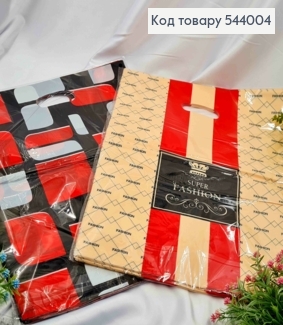 Пакет полиэтиленовый, Большой, "Fashson" и "Геометрия" в ассортименте, 100шт/уп, 44*35см 544004 фото