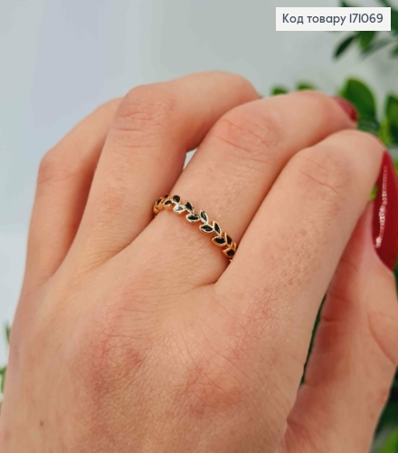 Кольцо имитация веточки с черной эмалью, Xuping 18К. 171069 фото 3
