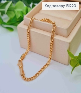 Браслет ПАНЦИРНОЕ ПЛЕТЕНИЕ, ширина 3мм, длина 17см, Xuping 18K 151220 фото