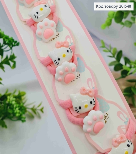 Набор резинок (20шт), Hello Kitty, Розовые цвета, резинка 3,5см, фигурки 2*2см 261348 фото 1