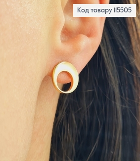 Серьги гвоздики, "Затмение" 1см. Xuping 18K 115505 фото