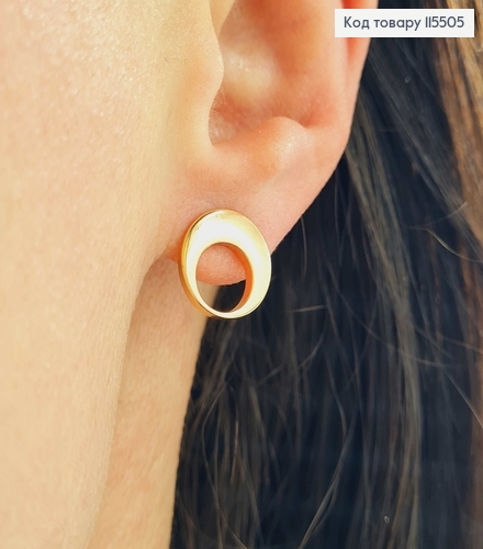 Серьги гвоздики, "Затмение" 1см. Xuping 18K 115505 фото 1