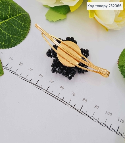 Заколка невидимка, цветок из бусин и бисера, цвета в ассорт. 232066 фото 3