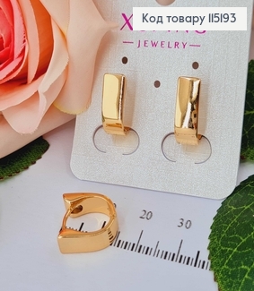 Сережки прямокутні, англ. заст. діам. 1,5см Xuping 18K 115193 фото