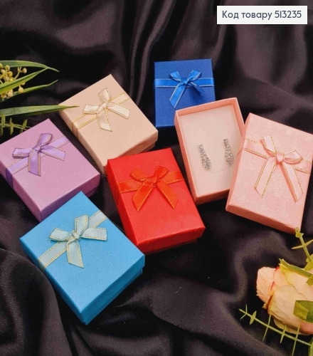 Коробочка для наборов "с бантиком", размер 9*7*2,5см, белая серединка., цвета в ассортименте. 513235 фото 1