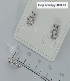 Серьги  гвоздики Медвежонок  медзолото Xuping 180190 фото