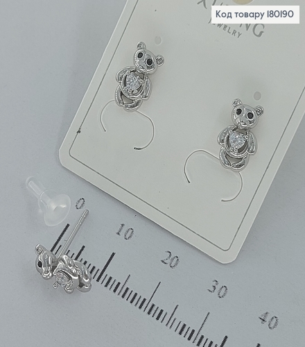 Серьги  гвоздики Медвежонок  медзолото Xuping 180190 фото 1