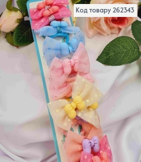 Набор резинок (20шт) БАНТИК в БАНТИКЕ(фатин 6см), резинка 2,5см, ярких цветов в ассортименте 262343 фото