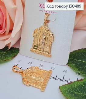 Иконка в виде домика, с Божией матерью 2,5см, Xuping 18К 130489 фото