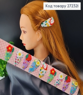 Заколка ток так детская  Фрукти в асс.(10пар) 272321 фото
