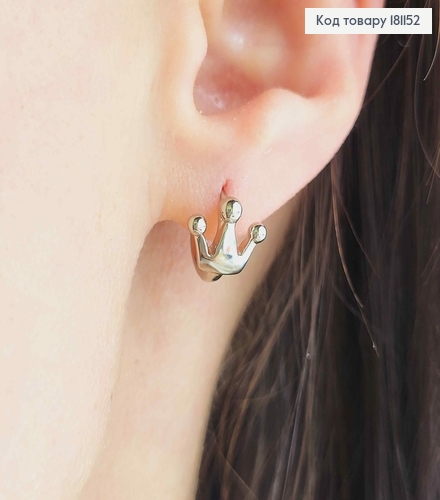 Сережки родовані Кільця 1см, з короною 1см, Xuping  181152 фото 2