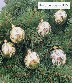 Набор шаров 60 мм лимонная роспись Китай 6шт/уп 661015 фото