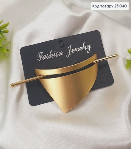 Полукруг металл с заколкой для шишки золотого цвета. 251040 фото 2
