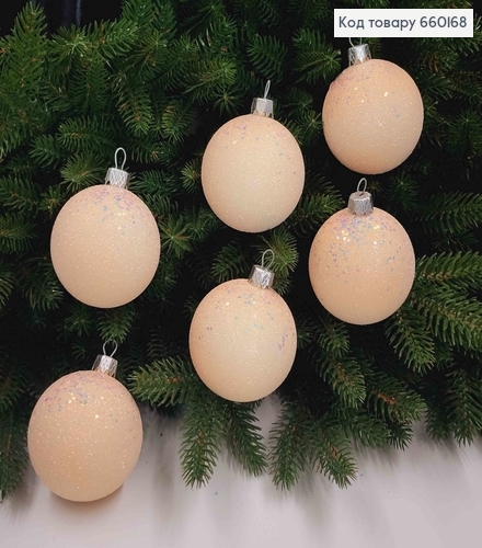 Набор шаров 60 мм Пастель, цвет ПЕРСИК 6шт/уп, Украина 660168 фото 1