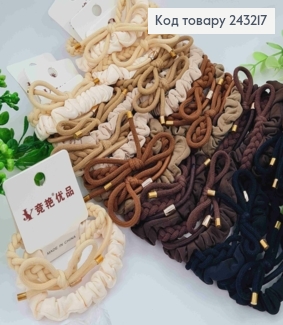 Резинка на планшетке (3шт), Шнурок/Жатка/Плетена, 5,5см, Пастельные цвета в ассортименте 243217 фото