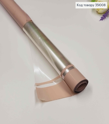 Пленка ПУДРА, с прозрачным окном, рулон 60см*8,5 ярда. 351008 фото 1