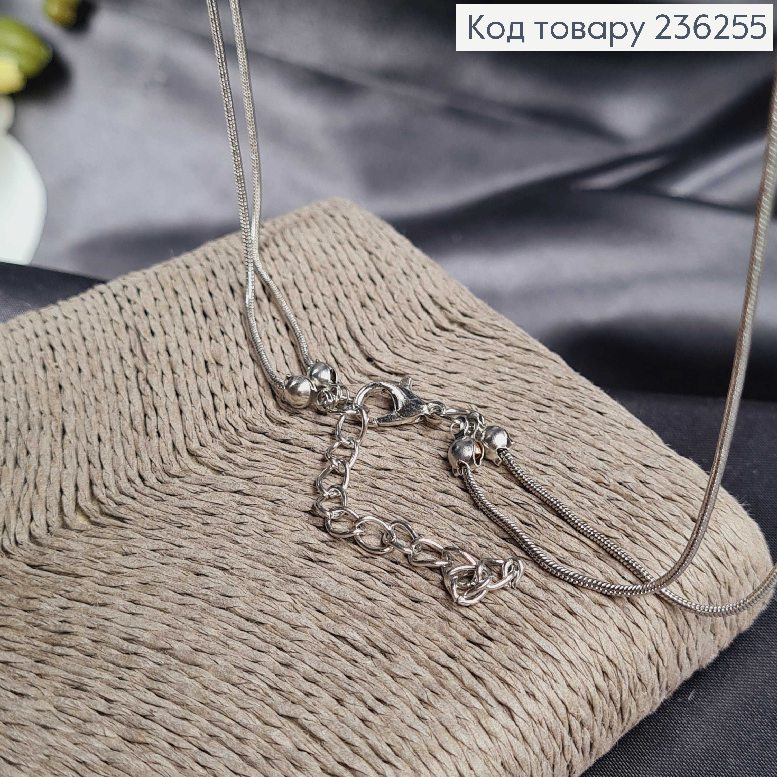 Подвеска на шею серебряного цвета двойная с Беліми жемчужинами, 90+4см 236255 фото 2