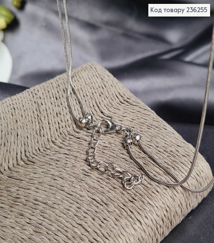 Подвеска на шею серебряного цвета двойная с Беліми жемчужинами, 90+4см 236255 фото 2