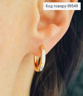 Серьги кольца Классические, ширина 3мм, диаметр 1,6см, Xuping 18K 119549 фото